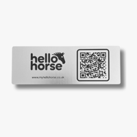 Image 3 of Brushed Silver Effect Hello Horse Stable Plate – Includes Lifetime Subscription