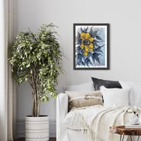 Image 2 of Peony in Payne's Grey (9x12"-18x24") Print