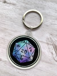 Image 1 of D20 • Tabletop Gaming • Dungeon Master • Acrylic Keychain • Charm • One-Sided