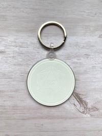 Image 3 of D20 • Tabletop Gaming • Dungeon Master • Acrylic Keychain • Charm • One-Sided