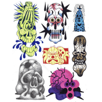 Skull flash sheet drawing