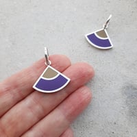 Image 1 of New Quarter Dangle Earrings in Wheat with Aubergine