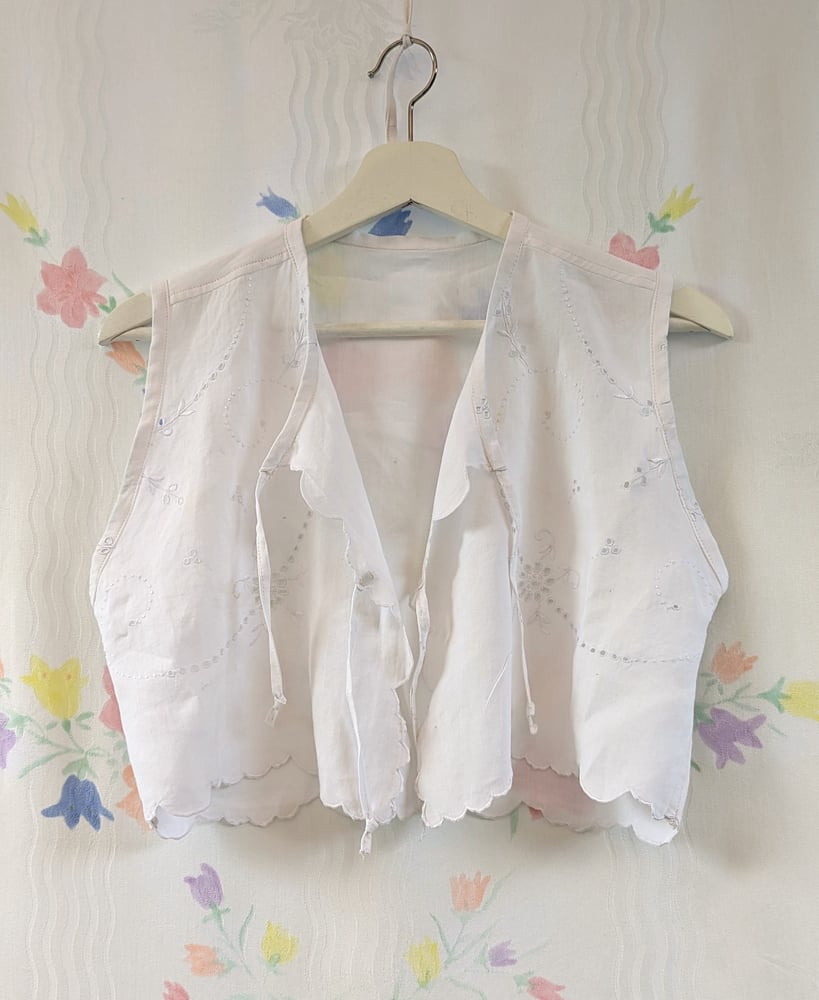 Image of Shrug Eyelet Tie Top