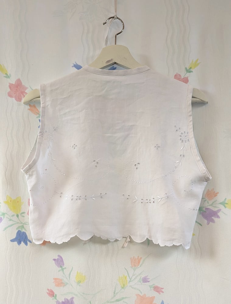 Image of Shrug Eyelet Tie Top