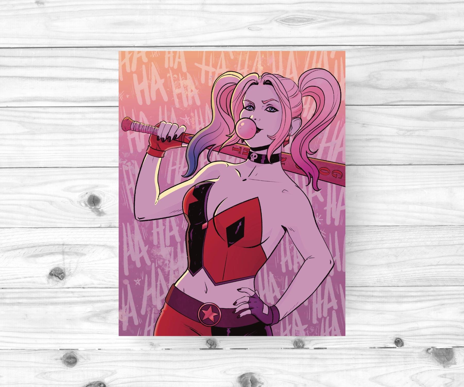 Harley Quinn 8 x 10 • Art Prints • Comic Book Art • DC Comics Art • Batman Comics