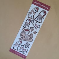 Image 1 of Swoopy Ghost Sticker Strip Gingerbread Cookies