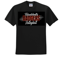 Lady Badgers Volleyball Black Short Sleeve Tee