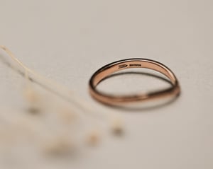 Image of 18ct Rose gold, 2mm, horn textured, wishbone ring