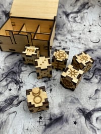 Image 1 of Wooden Witches Rune Dice  with Storage Box