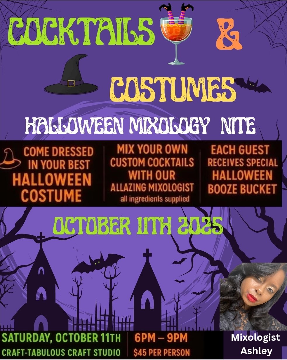 Image of Cocktails & Costumes Halloween mixology nite