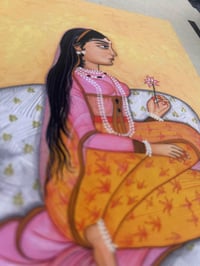 Image 3 of Nayika with Lotus | Kangra Style Fine Art Print