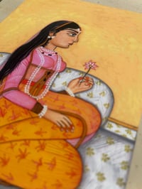 Image 4 of Nayika with Lotus | Kangra Style Fine Art Print