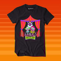 Image 1 of Animals Are Not Our Entertainment scary klowns t shirt