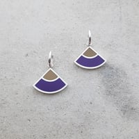 Image 2 of New Quarter Dangle Earrings in Wheat with Aubergine