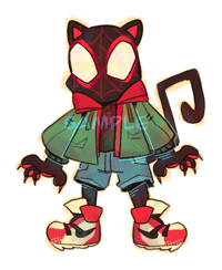 PREORDER: Holographic Meows Morales 4x5" Sticker