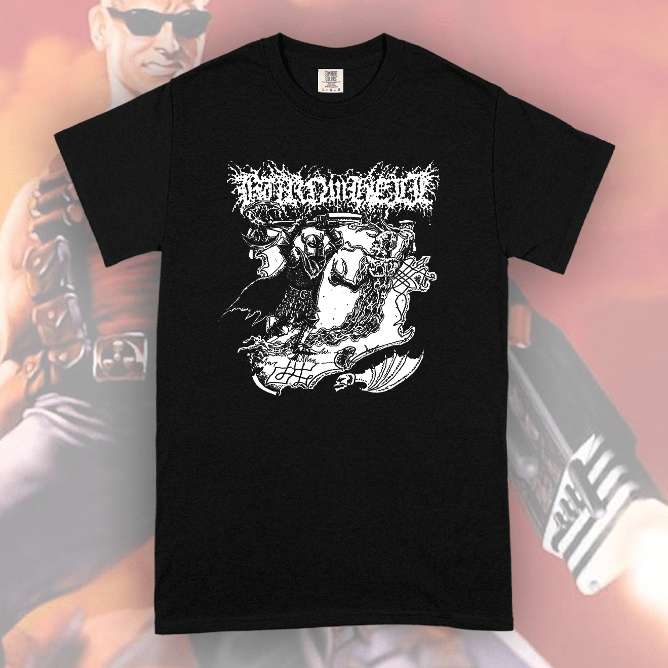 ‘KNIGHT FIGHTING SOME KINDA DEMON SPIRIT THING’ TSHIRT