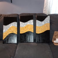 Image 3 of 'Talent' textured paintings 3 piece set 