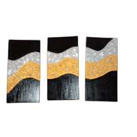 Image 2 of 'Talent' textured paintings 3 piece set 