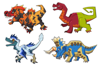 Fossil Fighters Friday Stickers Volume One