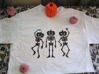 pumpkin head skeletons t-shirt