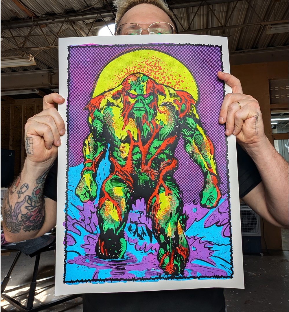 ZACHMERRILLPRINTS — Swamped! Blacklight Poster
