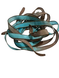 Image 3 of 1PC. MEDITERRANEAN SEA 42" hand dyed wrist wrap bracelet silk ribbon/Yoga wrist wrap bracelet ribbon