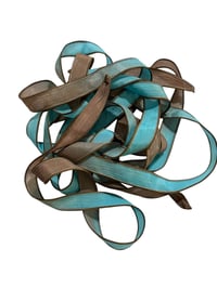 Image 4 of 1PC. MEDITERRANEAN SEA 42" hand dyed wrist wrap bracelet silk ribbon/Yoga wrist wrap bracelet ribbon