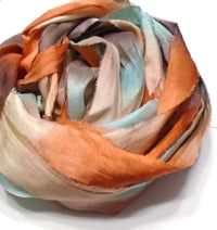 Image 2 of Ready To Ship! 10YD.  CAMPFIRE STORY HAND DYED SARI SILK RIBBON BY COLOR BURST SILK
