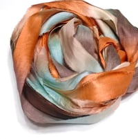 Image 3 of Ready To Ship! 10YD.  CAMPFIRE STORY HAND DYED SARI SILK RIBBON BY COLOR BURST SILK