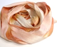 Image 3 of Ready To Ship! 10YD. CREME BRULEE HAND DYED SARI SILK RIBBON BY COLOR BURST SILK