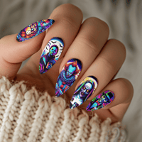 Image 1 of VILLAINS & LATTES HALLOWEEN NAIL DECALS 