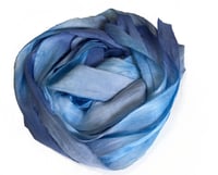 Image 2 of Ready To Ship! 10YD. FULL MOON HAND DYED SARI SILK RIBBON BY COLOR BURST SILK
