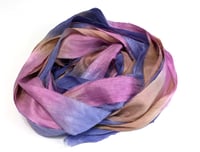 Image 3 of 10YD. CAROUSEL HAND DYED SARI SILK RIBBON BY COLOR BURST SILK