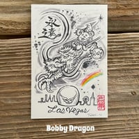 Image 3 of DEAD SPHERE 2024 Ink painting art PRINT Card and Mini Poster