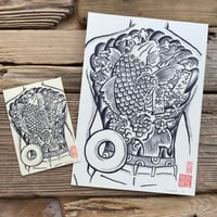 Image 1 of PHISH summer 2024 Ink painting art PRINT Card and Mini Poster