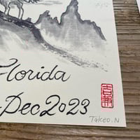 Image 3 of  Wolf Bros NYE 2023 Ink painting art PRINT Card and Mini Poster