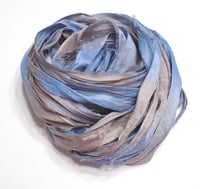 Image 1 of Ready To Ship! 10YD. MOUNTAIN PEAK HAND DYED SARI SILK RIBBON BY COLOR BURST SILK