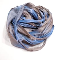 Image 4 of Ready To Ship! 10YD. MOUNTAIN PEAK HAND DYED SARI SILK RIBBON BY COLOR BURST SILK