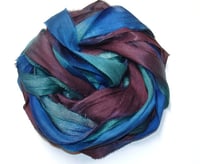 Image 3 of Ready To Ship! 10YD. WIZARDS MAGIC HAND DYED SARI SILK RIBBON BY COLOR BURST SILK