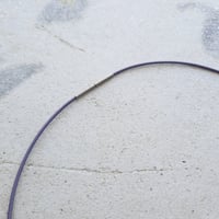Image 3 of Small New Quarter Pendant in Wheat with Aubergine