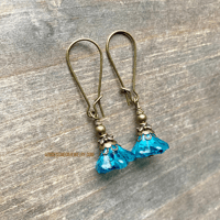 Image 8 of Boho Flower Earrings, Pink Flower Earrings, Handmade Glass Drop Earrings