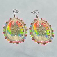 Image 1 of Indigenous Beaded Neon Earrings