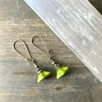 Image 11 of Boho Flower Earrings, Pink Flower Earrings, Handmade Glass Drop Earrings