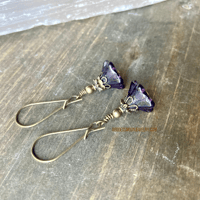 Image 16 of Boho Flower Earrings, Pink Flower Earrings, Handmade Glass Drop Earrings