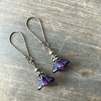 Image 14 of Boho Flower Earrings, Pink Flower Earrings, Handmade Glass Drop Earrings