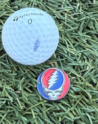 Image 1 of Grateful Golf Ball Marker Magnetic Hat Clip for Golf - Gift for Golf Fan - Gift for Deadhead - St...