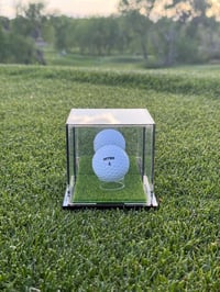 Image 2 of Premium Golf Ball Display Case with Turf Base | Personalized Golf Ball | Gift for Father's Day | ...