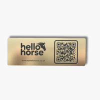 Image 3 of Brushed Gold Effect Hello Horse Stable Plate – Includes Lifetime Subscription