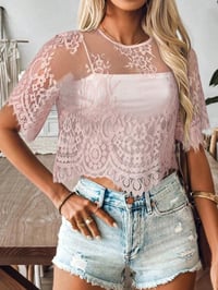 Dusty Pink Lace Cover Top