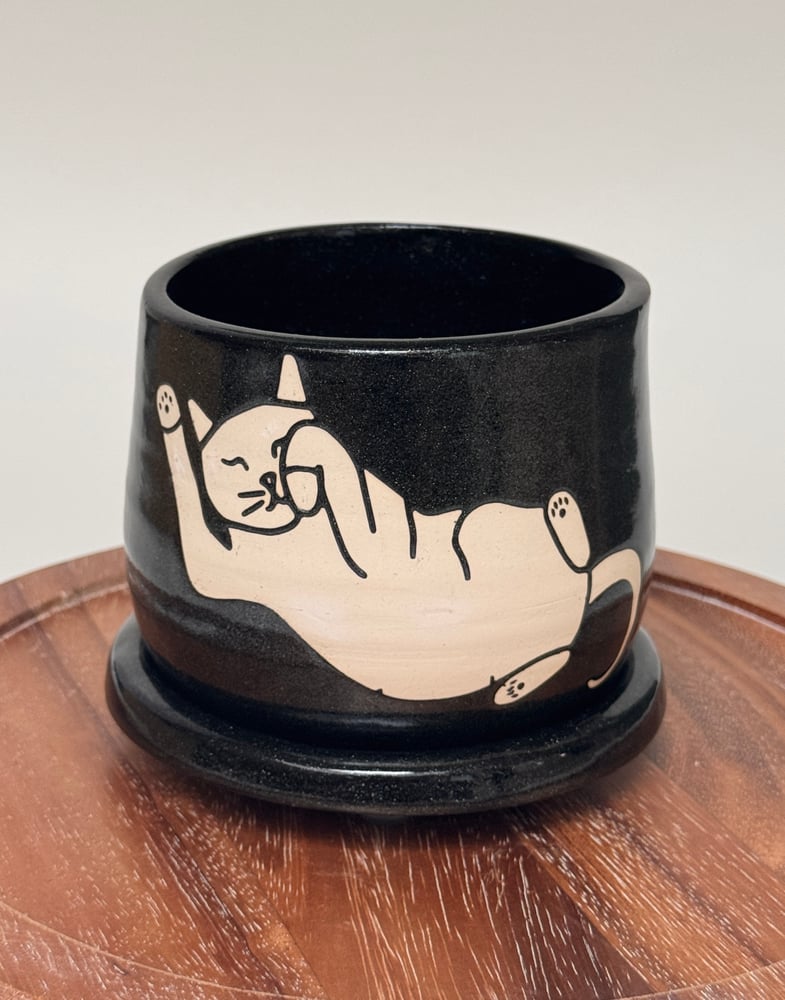 Image of Black Space Cat Planter
